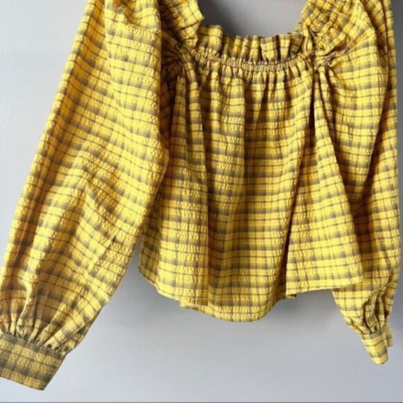 SELECTED Femme | Nwt Yellow Plaid Blouse - Picture 10 of 13